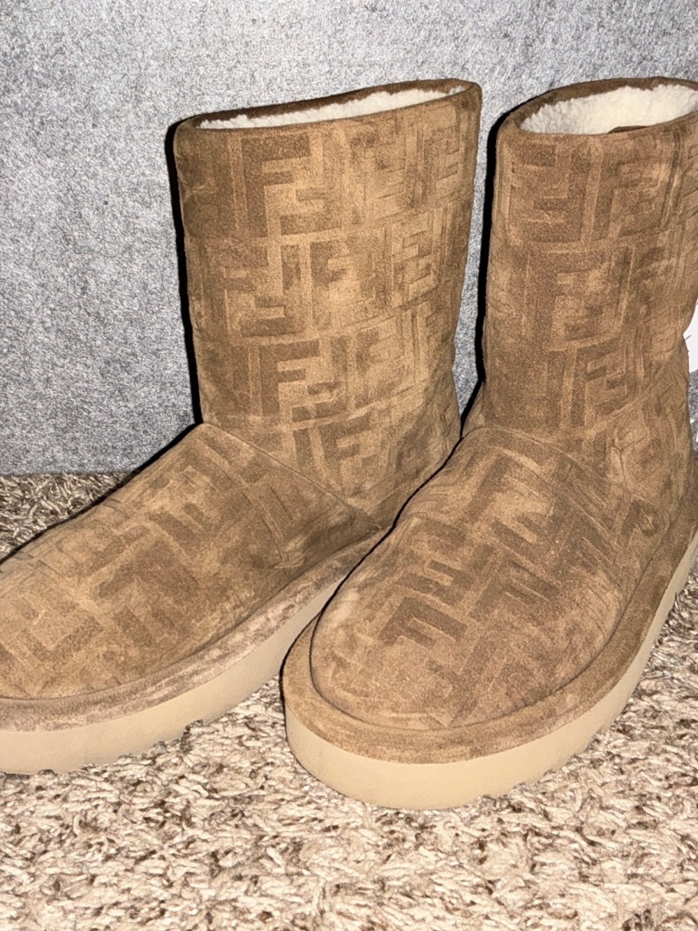 Fendi Sherling Lined Ankle Boots Size 40